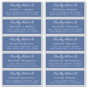Deliver to Calligraphy Wedding Guest Address Label