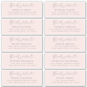 Deliver to Chic Script Pink Wedding Guest Address