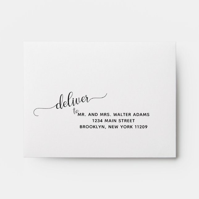 Deliver to RSVP Envelope Card Wedding (Front)