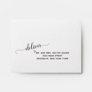 Deliver to RSVP Envelope Card Wedding