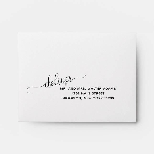 Deliver to RSVP Envelope Card Wedding (Front)