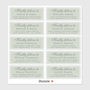 Deliver to Script Guest Address Green Labels