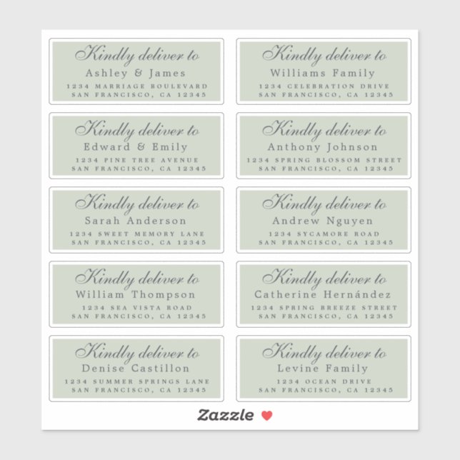 Deliver to Script Guest Address Green Labels (Sheet)