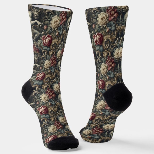 Deliver Us from Decadence – Gothic Tapestry Socks (Angled)