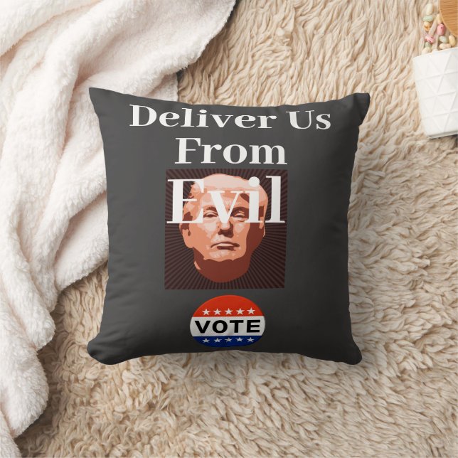 Deliver Us From Evil Throw Pillow (Blanket)