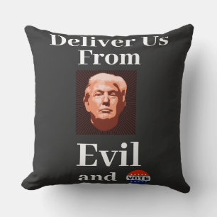 Deliver Us From Evil Throw Pillow