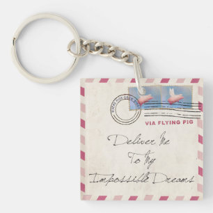 Deliver Yourself Via Flying Pig Key Ring