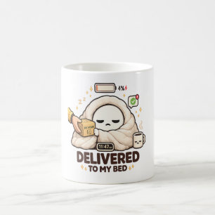 Delivered To My Bed – Funny Lazy Coffee Mug