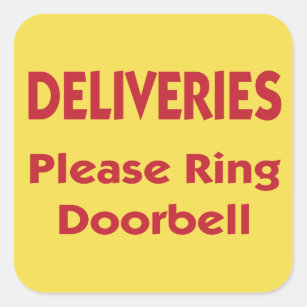 Deliveries Please Ring Doorbell Square Sticker