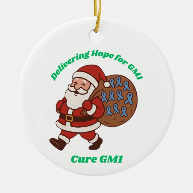 Delivering Hope for GM1 Ceramic Ornament (Front)