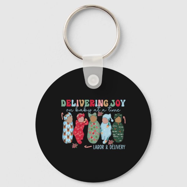 Delivering Joy One Baby At A Time Key Ring (Front)