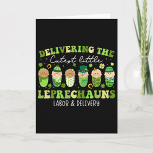 Delivering Little Leprechauns Labor And Delivey St Card