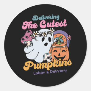 Delivering The Cutest Pumpkins Labour Delivery Hal Classic Round Sticker