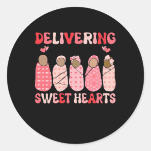 Delivering The Cutest Sweethearts Labour Delivery Classic Round Sticker