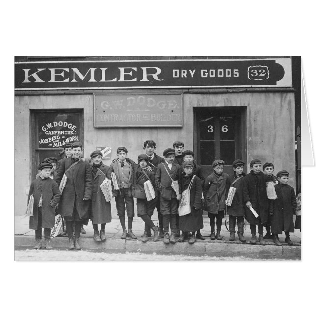 Delivering the Sunday Papers, 1909 (Front Horizontal)
