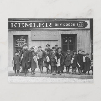 Delivering the Sunday Papers, 1909 Postcard