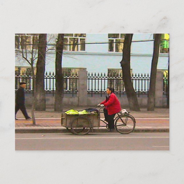 Delivering vegetables postcard (Front)
