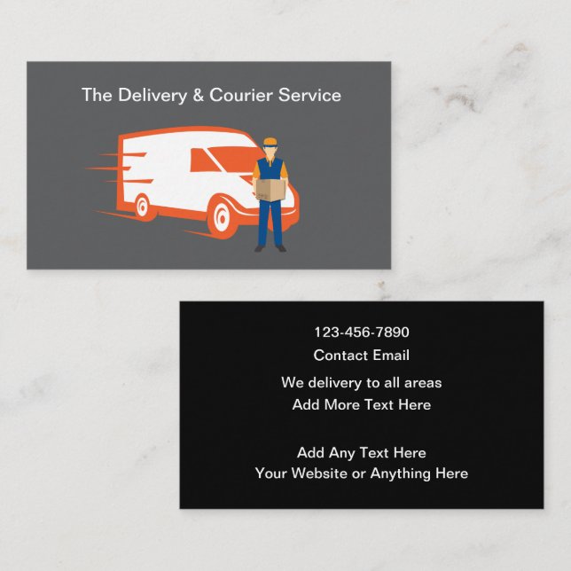 Delivery And Courier Services Business Card (Front/Back)