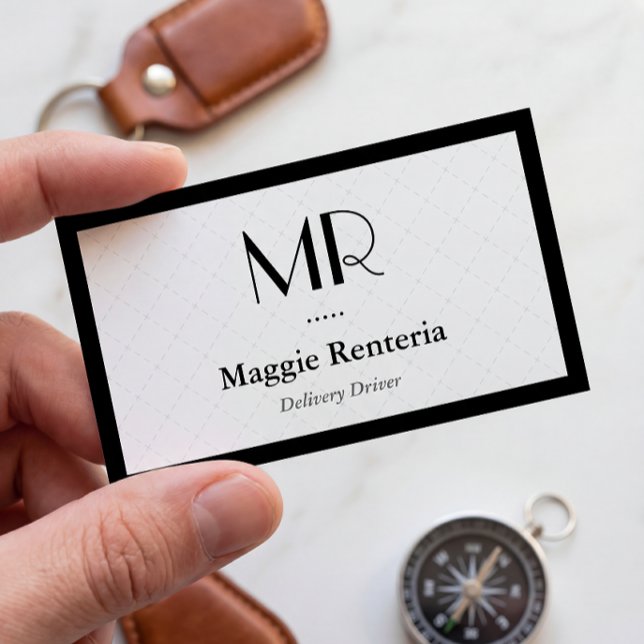 Delivery Driver - Clean Stylish Monogram Business Card (Creator Uploaded)