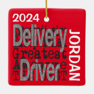 Delivery Driver Extraordinaire CUSTOM Ceramic Ornament