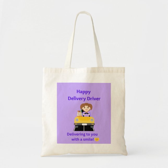 Delivery Driver with Smile Grocery Bag Tote Bag (Front)