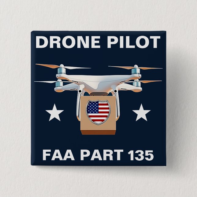 Delivery Drone Pilot Button (Customise It!) (Front)