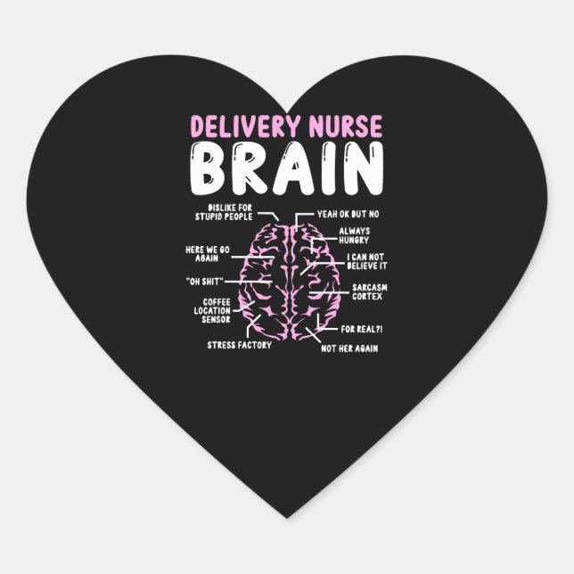 Delivery Nurse Accessoire Labour and Delivery Nurs Heart Sticker (Front)