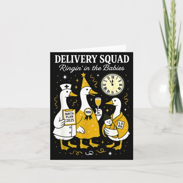 Delivery OB GYN Year New Silly Goose Nurse Midwife Card (Front)