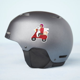 Delivery Person Driving a Scooter