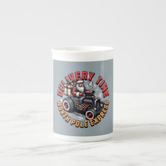 Delivery Time Santa Christmas Hot Rod Bone China Mug