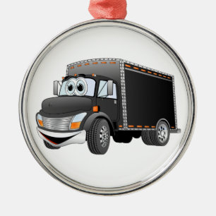 Delivery Truck Black Cartoon Metal Tree Decoration