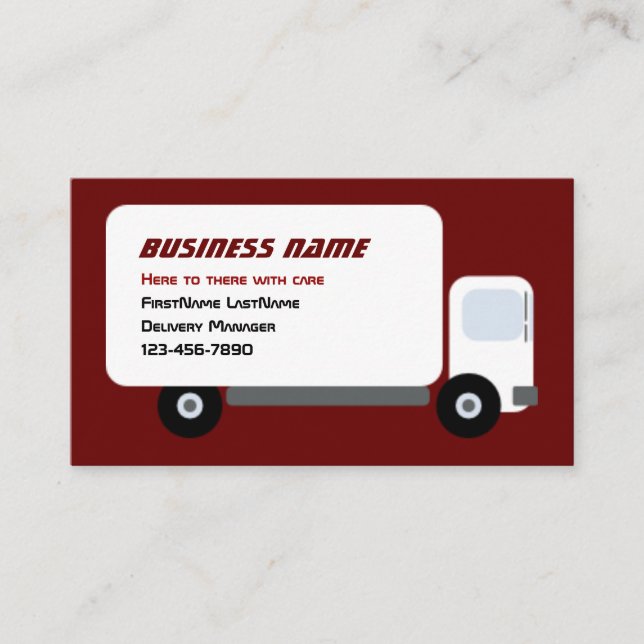 Delivery truck business card (Front)