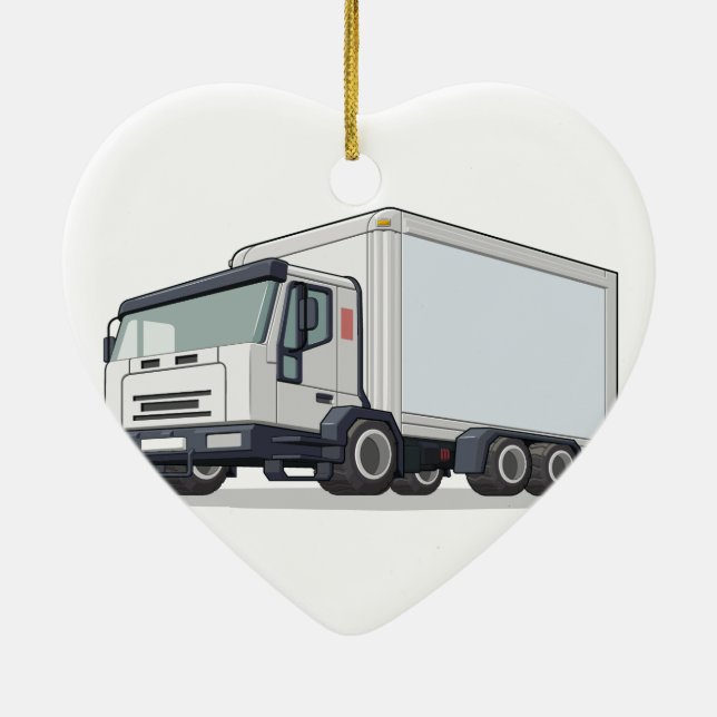 Delivery Truck Ceramic Ornament (Back)