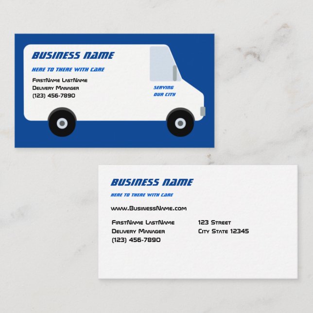 Delivery Van Blue Business Card (Front/Back)