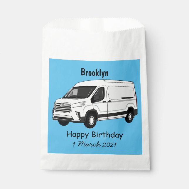 Delivery van cartoon illustration favour bag (Front)