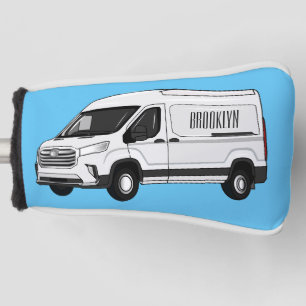 Delivery van cartoon illustration golf head cover