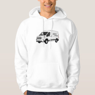 Delivery van cartoon illustration hoodie