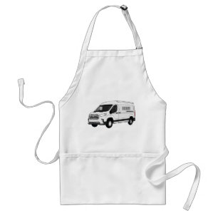 Delivery van cartoon illustration standard apron