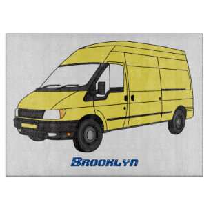 Delivery van illustration  cutting board