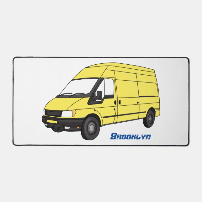 Delivery van illustration  desk mat (Front)