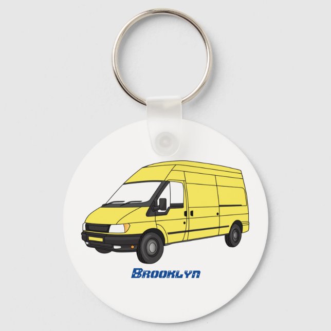 Delivery van illustration key ring (Front)