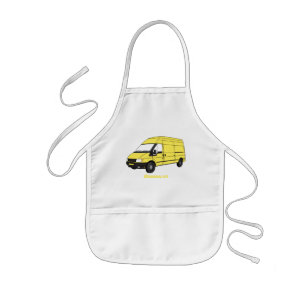 Delivery van illustration kids apron