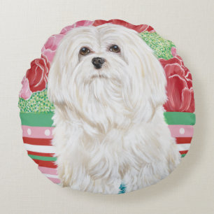 Della Rose Maltese Round Cushion