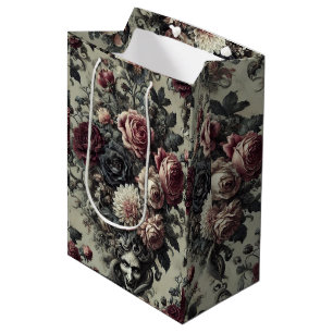 🩸 Dellamorte Dellamore – Gothic Floral Design Medium Gift Bag