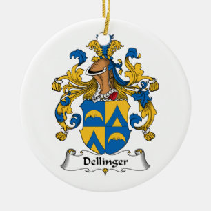Dellinger Family Crest Ceramic Tree Decoration
