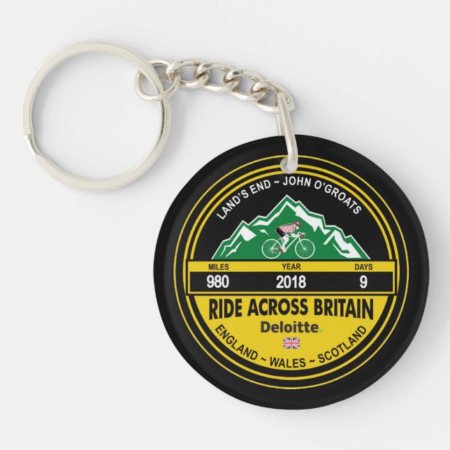 Deloitte RIDE ACROSS BRITAIN 2018 Key Ring (Front)