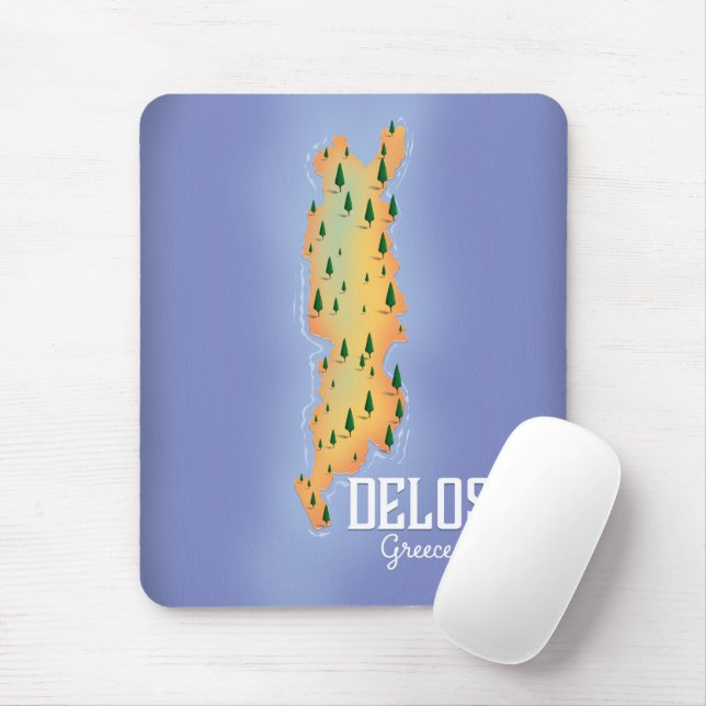 Delos Greece Map travel poster Mouse Pad (With Mouse)
