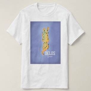 Delos Greece Map travel poster T-Shirt