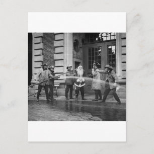 Delousing Santa Claus, 1920s Holiday Postcard