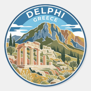 Delphi Greece Classic Round Sticker